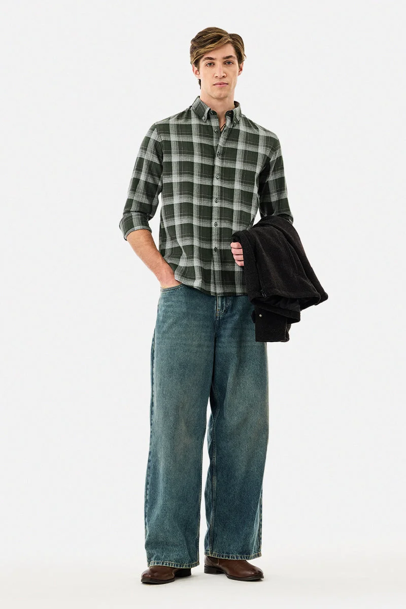 SNITCH 100% Cotton Slim Fit Checks Shirt